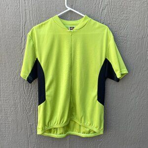 Vintage REI Cycling Shirt Men's Large Short Sleeve Full Zip Green Black USA Made